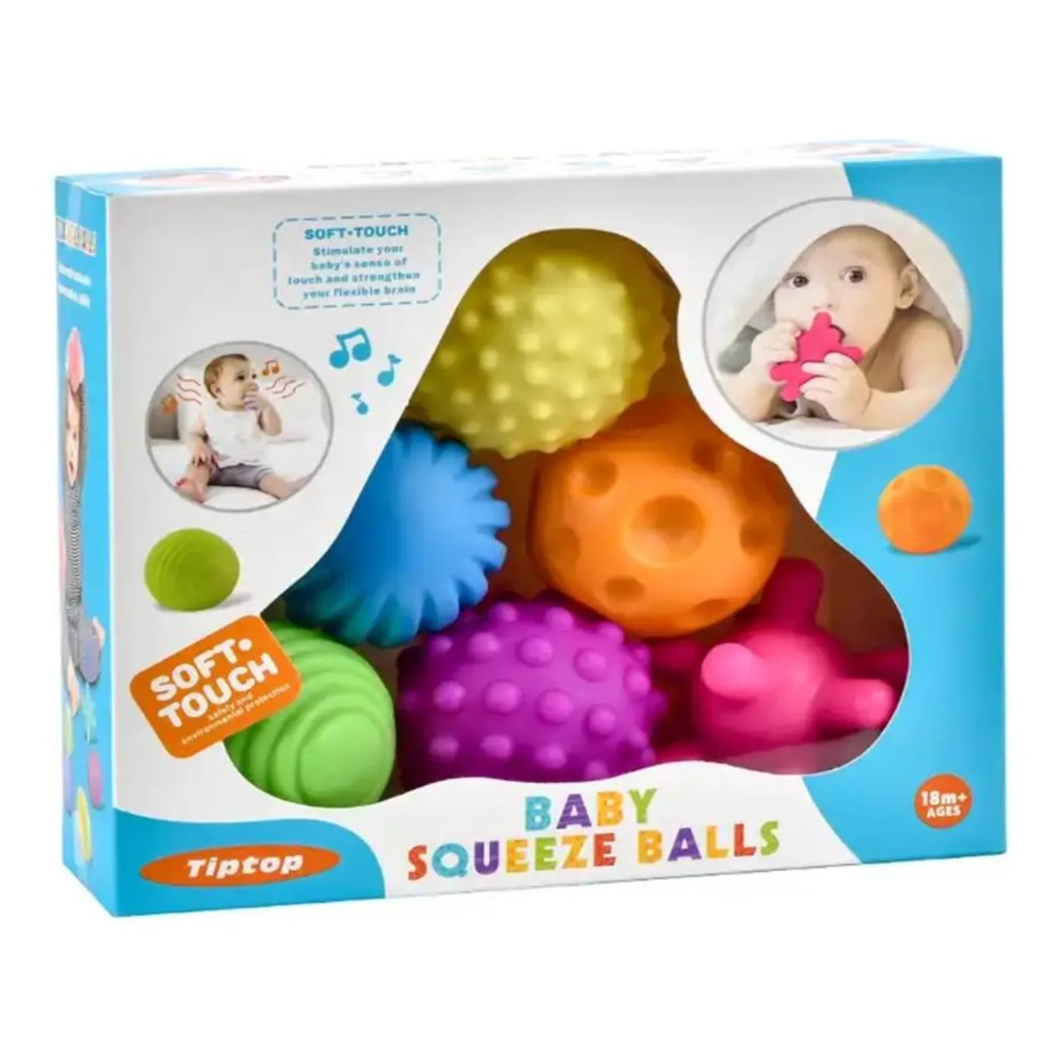 Pelotas Sensoriales, multicolores, para bebes y para el estrés
