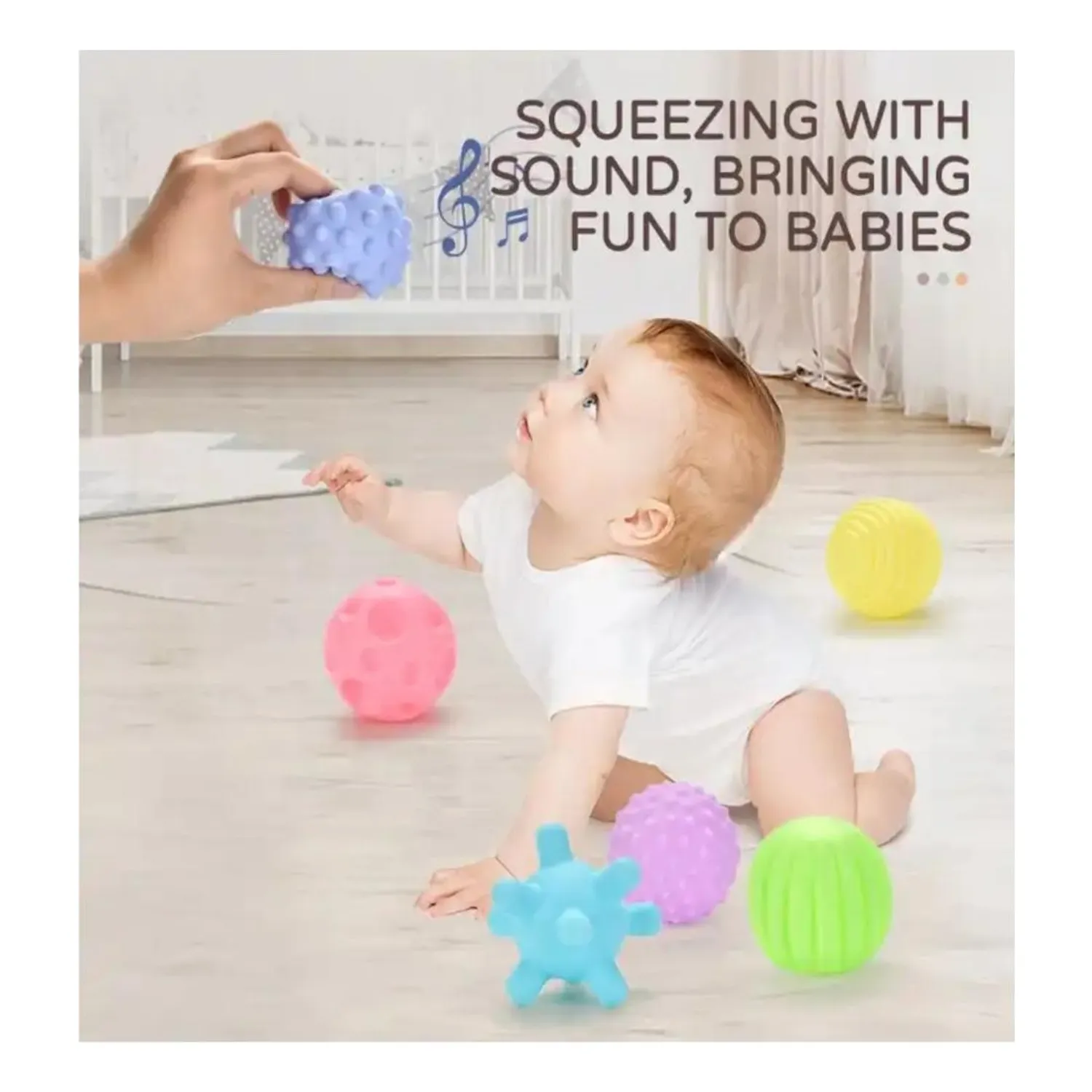 Set 6 Pelotas Sensoriales Para Bebes - Imagen 3